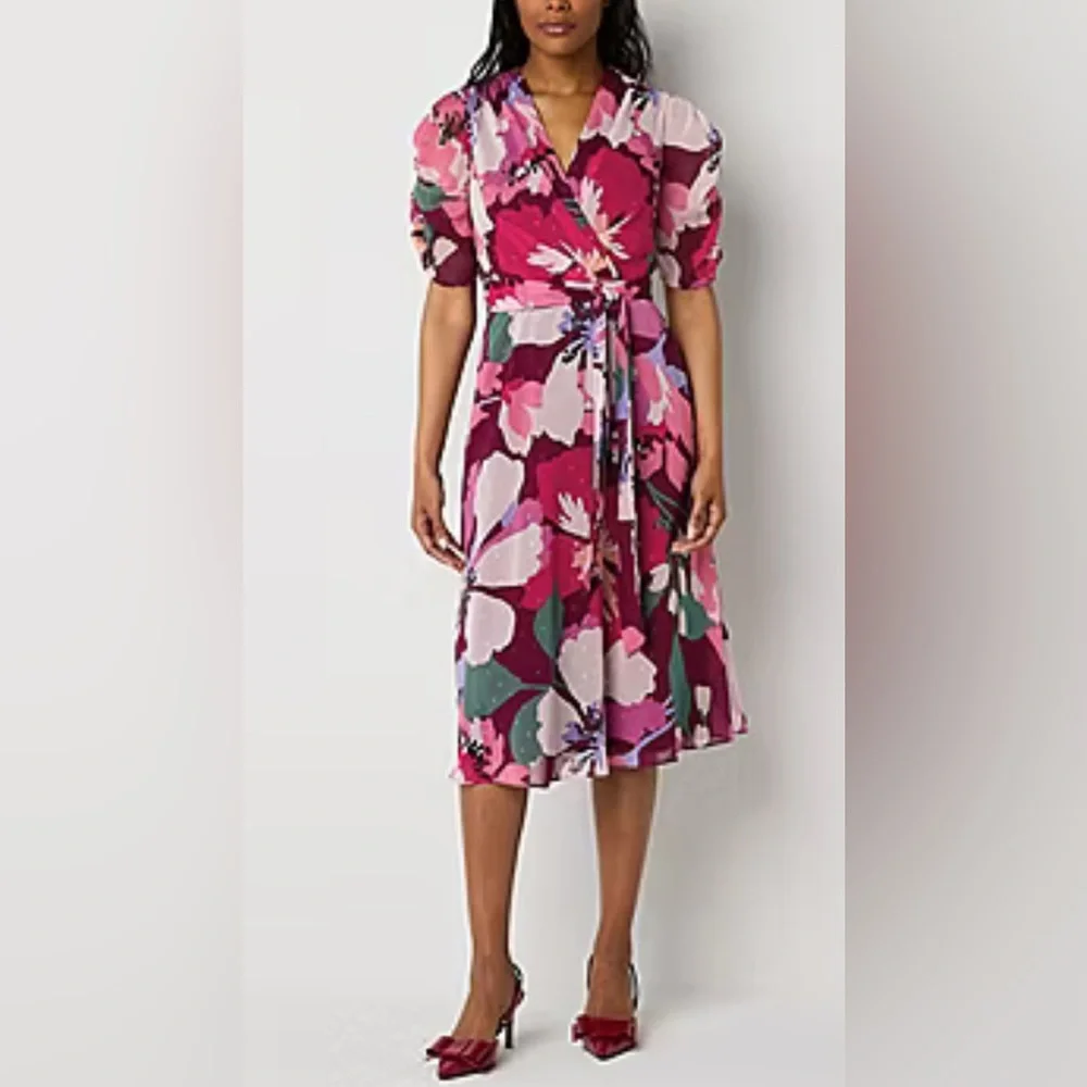 NWT Liz Claiborne Size 22W Dress Wild‎ Cherry Floral